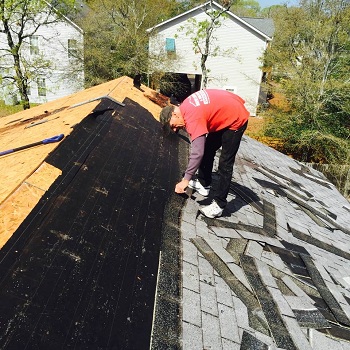 home repairing roof