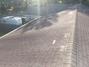house with asphalt roofing